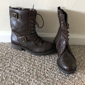 BRAND NEW brown combat boots